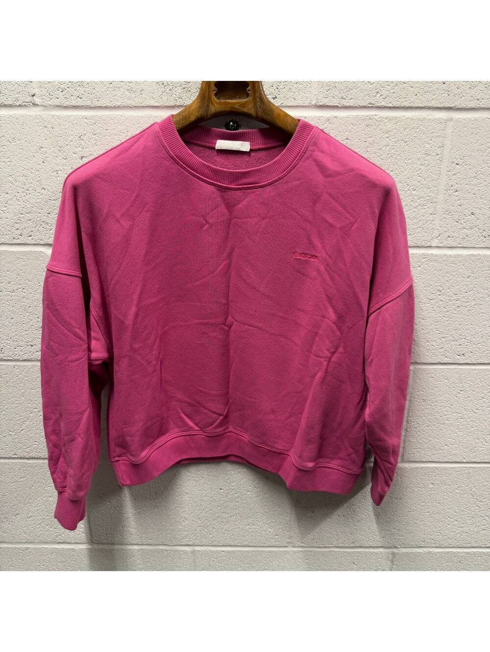 Sablyn Sweater Womens S Pink Sweatshirt Crewneck Oversized Baggy Big Loose 24x23